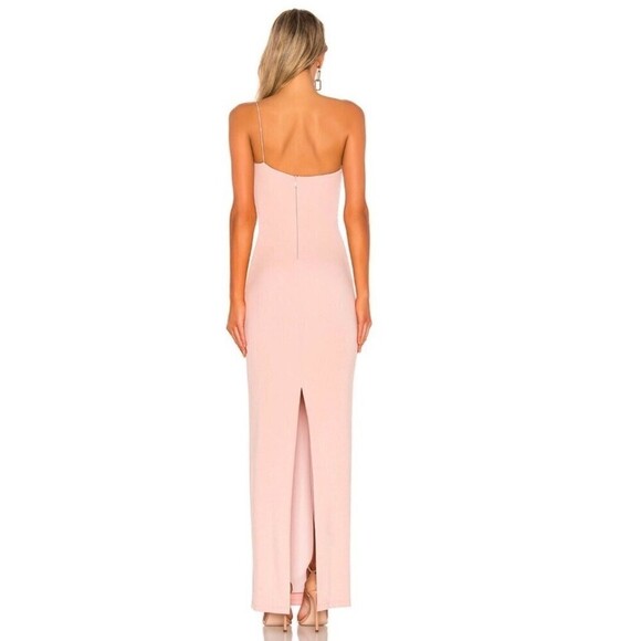 NEW Nookie Penelope Gown Asymmetric Column One Shoulder Maxi Prom Blush Pink 8 - Picture 2 of 10